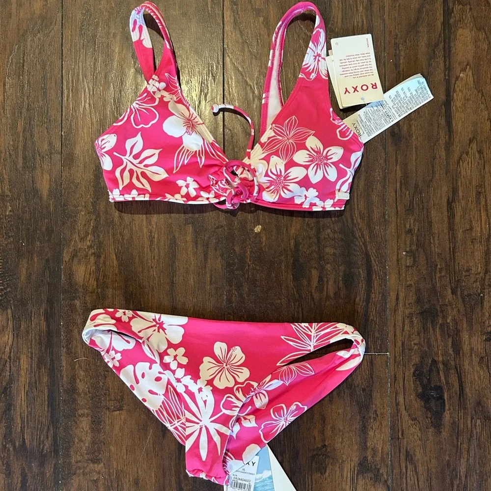 Roxy Pink Floral Bikini Set - Picture 3 of 7